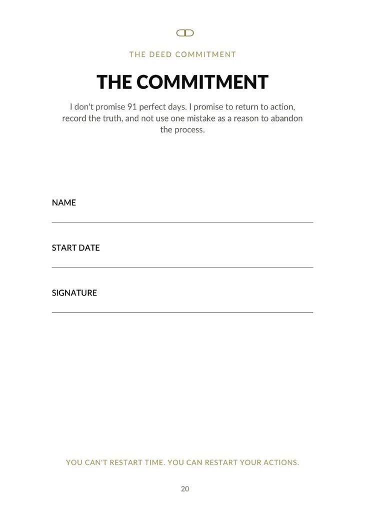 The DEED commitment page