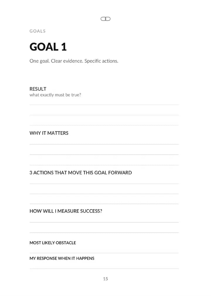 Goal setting page